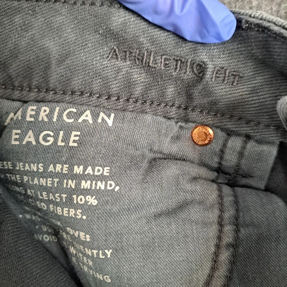 American Eagle Jeans Mens 30x30 Stone Gray Athletic Fit Easyflex Tapered Stretch